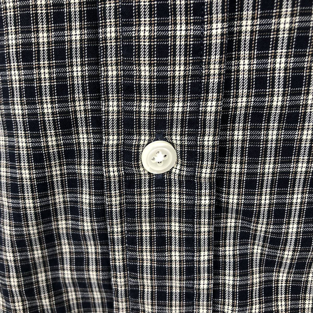 Ralph Lauren Classic Fit Long Sleeve Button Down Check Shirt Men's Size L cotton navy blue type Vintage Second Hand