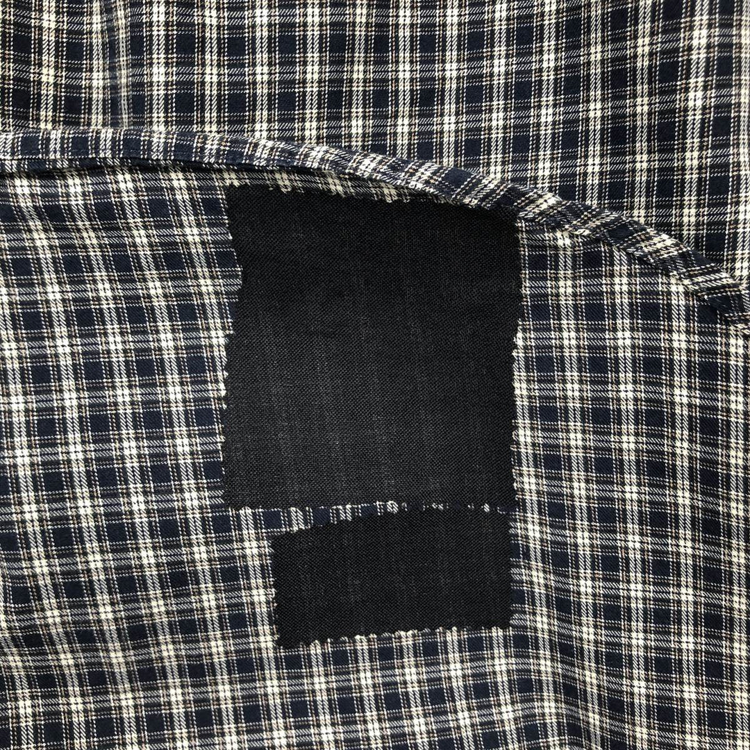 Ralph Lauren Classic Fit Long Sleeve Button Down Check Shirt Men's Size L cotton navy blue type Vintage Second Hand