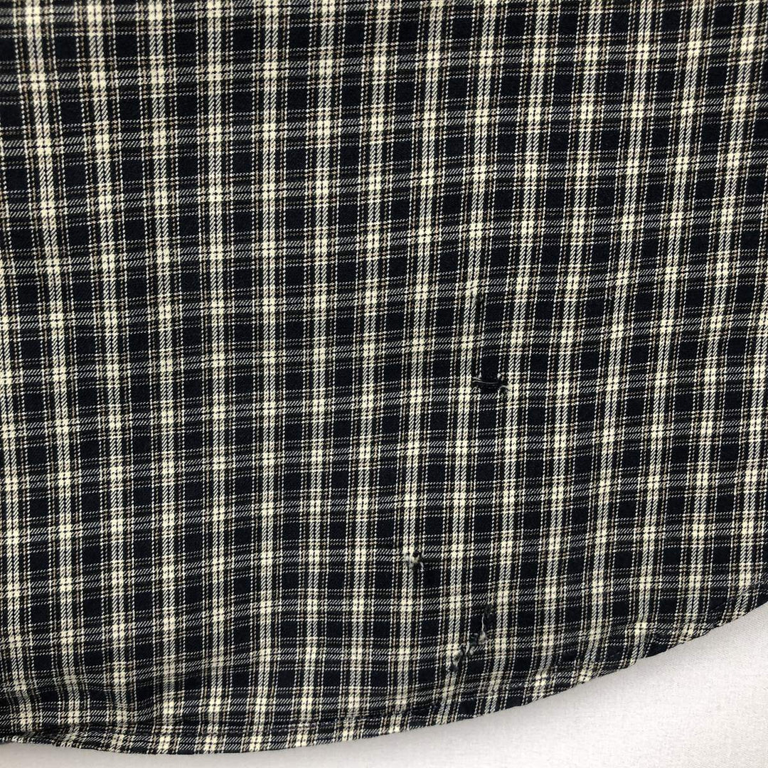 Ralph Lauren Classic Fit Long Sleeve Button Down Check Shirt Men's Size L cotton navy blue type Vintage Second Hand