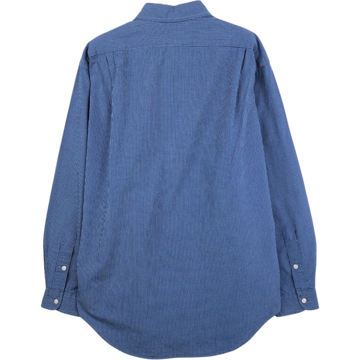 Ralph Lauren MARLOWE long sleeve button down check shirt, men's size M cotton blue type Vintage Second Hand