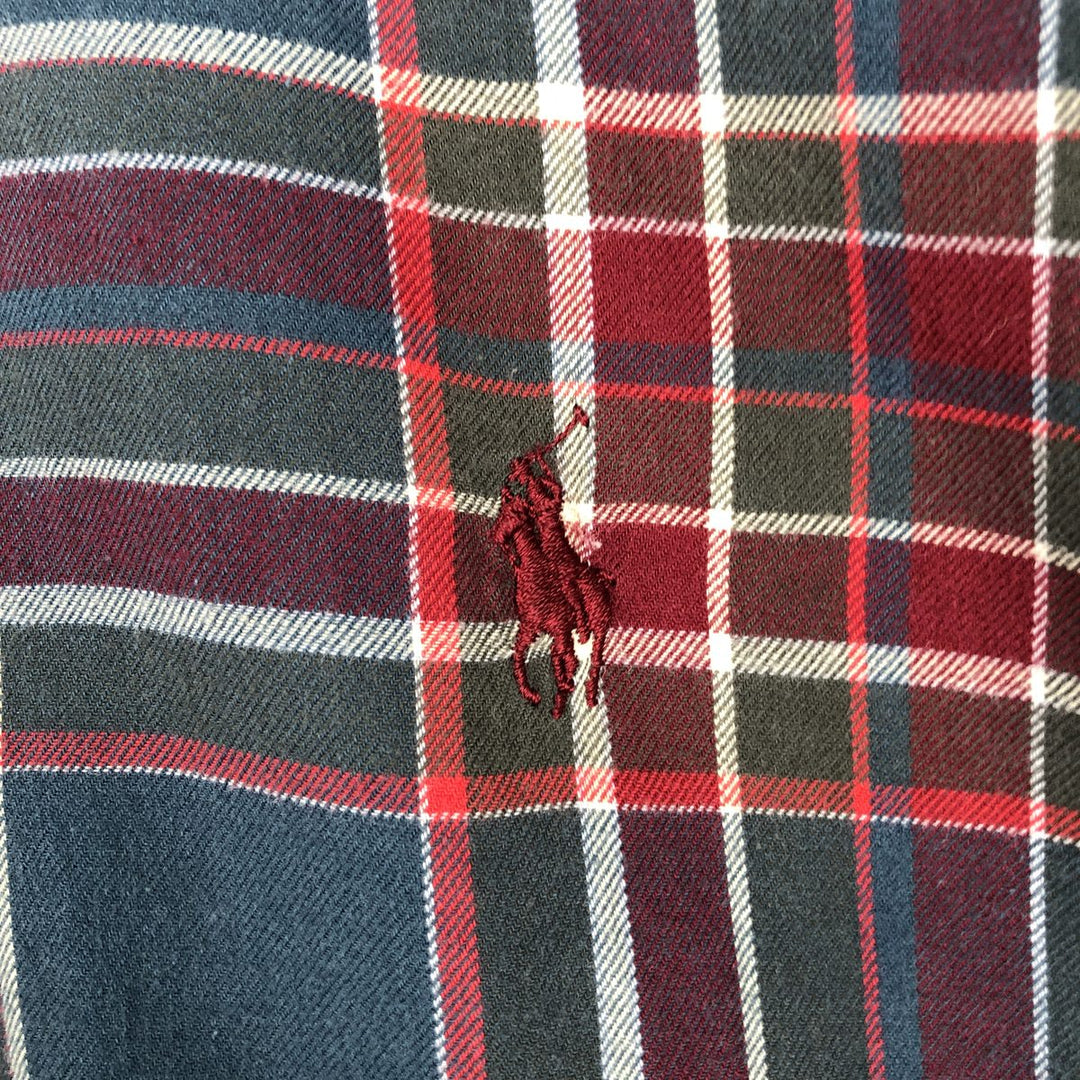 Ralph Lauren long sleeve button down check shirt, men's XL size cotton Green type dark green Vintage Second Hand