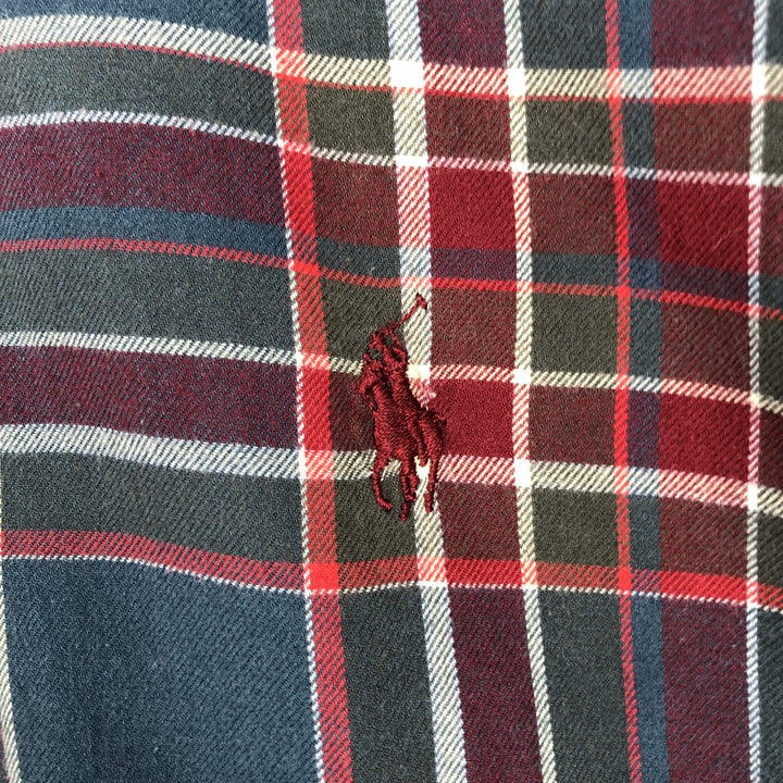 Ralph Lauren long sleeve button down check shirt, men's XL size cotton Green type dark green Vintage Second Hand
