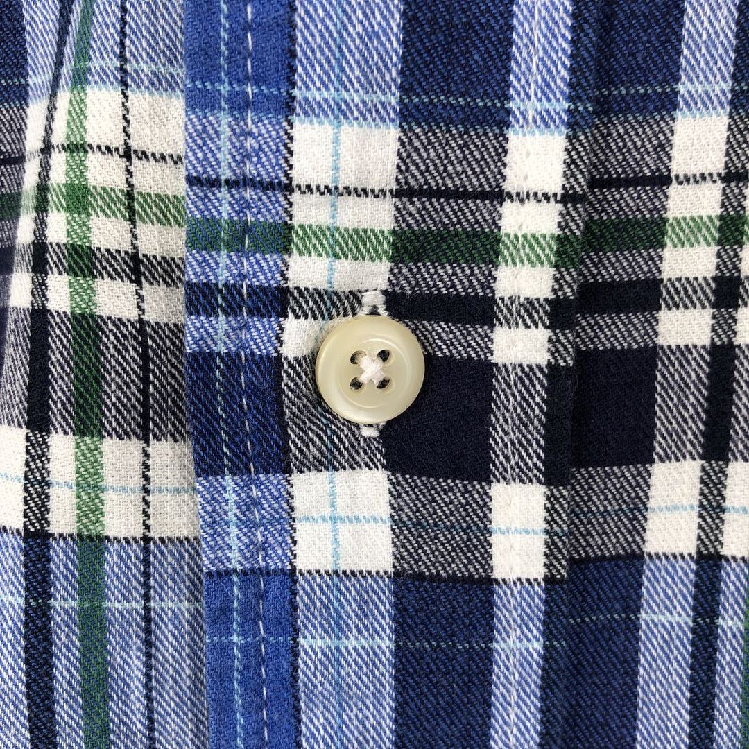 Ralph Lauren long sleeve button down check shirt, men's size M cotton blue type Vintage Second Hand