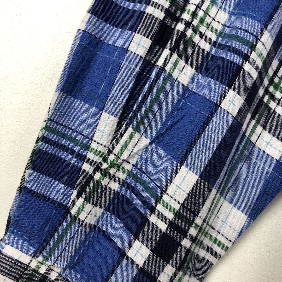Ralph Lauren long sleeve button down check shirt, men's size M cotton blue type Vintage Second Hand
