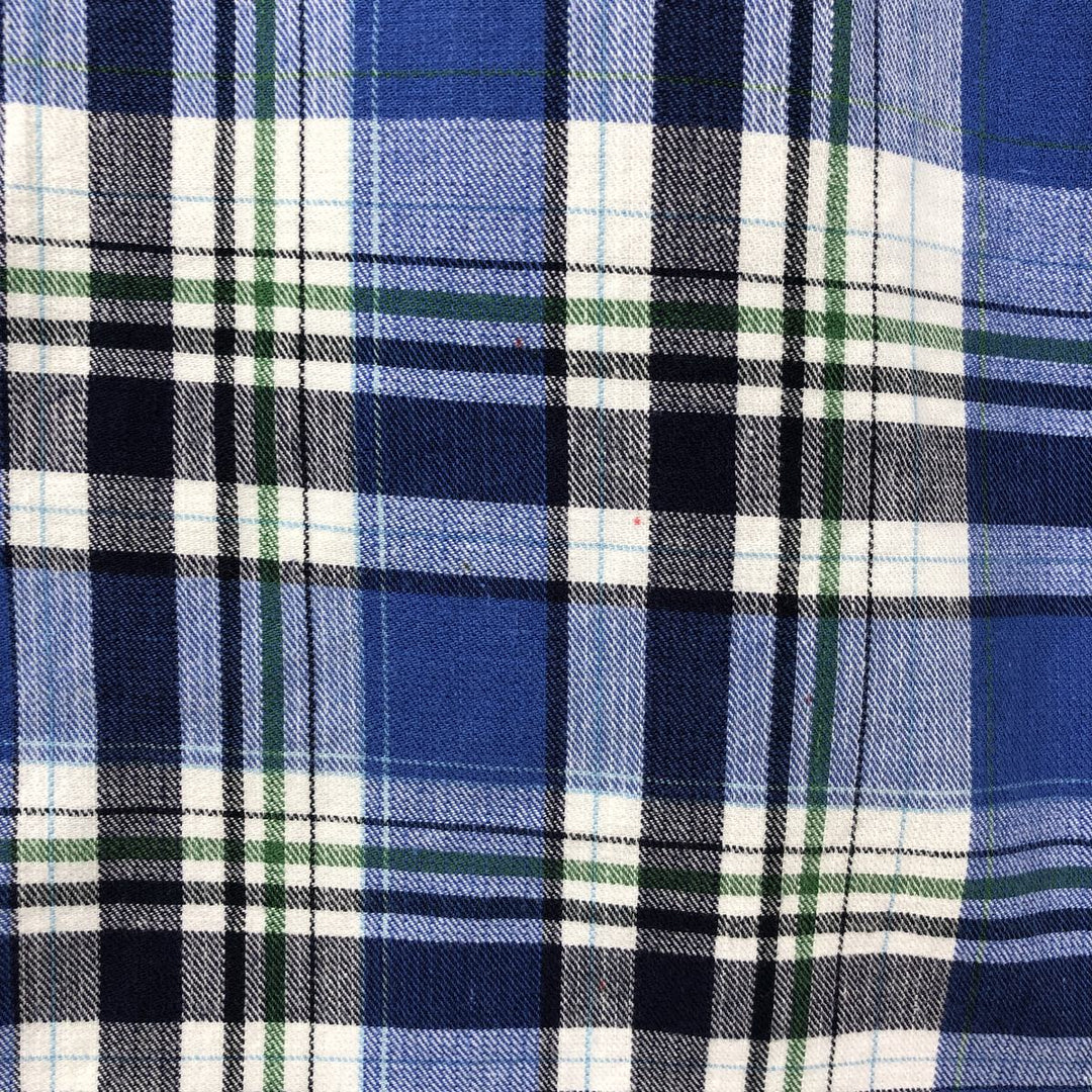 Ralph Lauren long sleeve button down check shirt, men's size M cotton blue type Vintage Second Hand