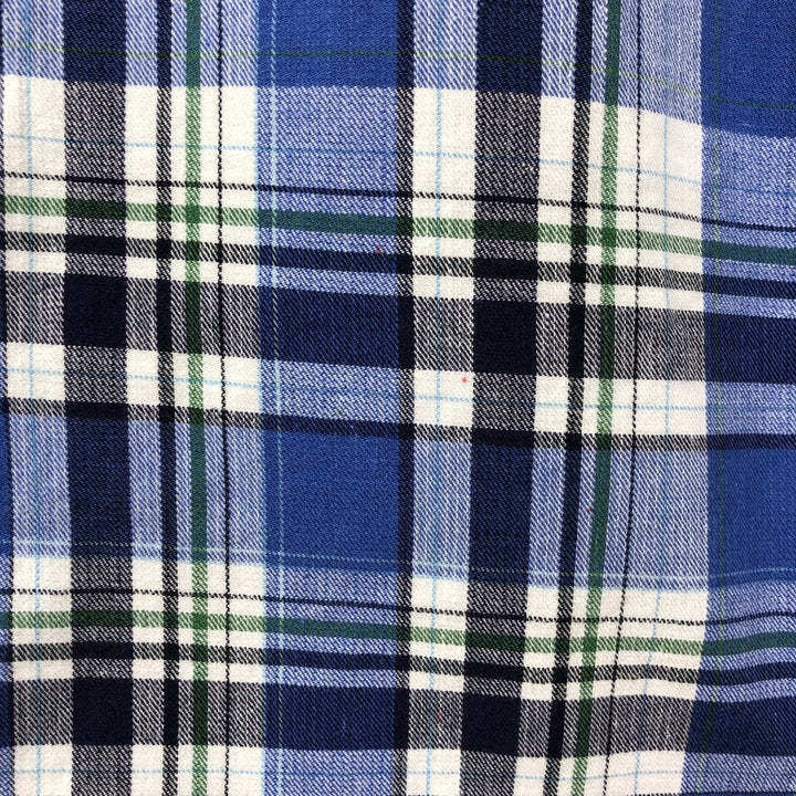 Ralph Lauren long sleeve button down check shirt, men's size M cotton blue type Vintage Second Hand