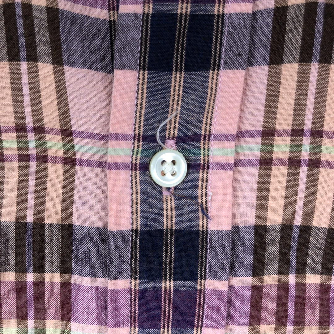 Ralph Lauren BLAKE long sleeve button down check shirt, men's size M cotton coral Vintage Second Hand
