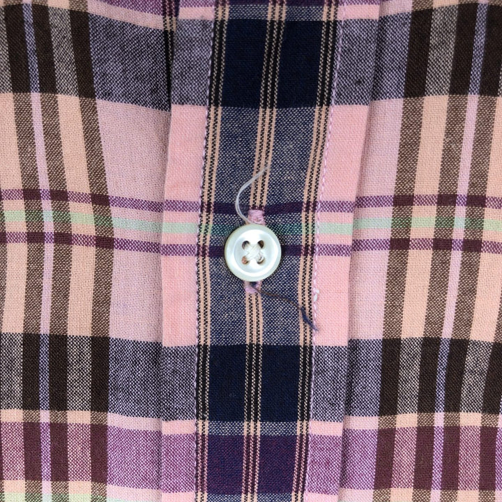 Ralph Lauren BLAKE long sleeve button down check shirt, men's size M cotton coral Vintage Second Hand