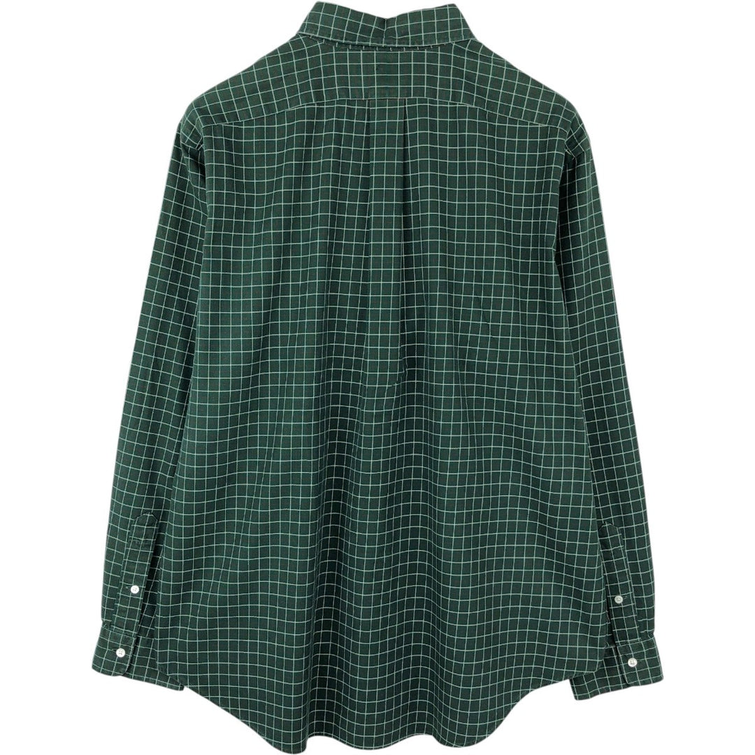 Ralph Lauren Classic Fit Long Sleeve Button Down Check Shirt Men's XL cotton Green type dark green Vintage Second Hand