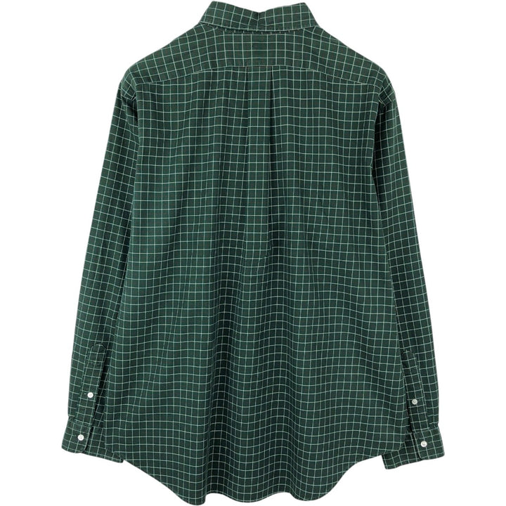 Ralph Lauren Classic Fit Long Sleeve Button Down Check Shirt Men's XL cotton Green type dark green Vintage Second Hand