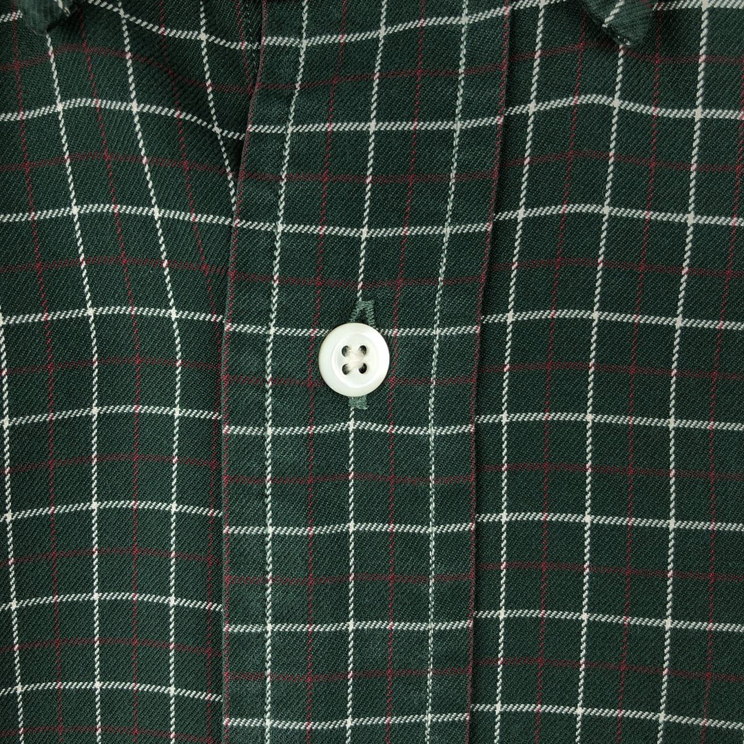 Ralph Lauren Classic Fit Long Sleeve Button Down Check Shirt Men's XL cotton Green type dark green Vintage Second Hand