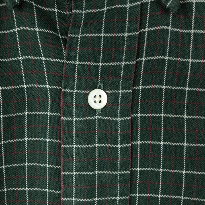 Ralph Lauren Classic Fit Long Sleeve Button Down Check Shirt Men's XL cotton Green type dark green Vintage Second Hand
