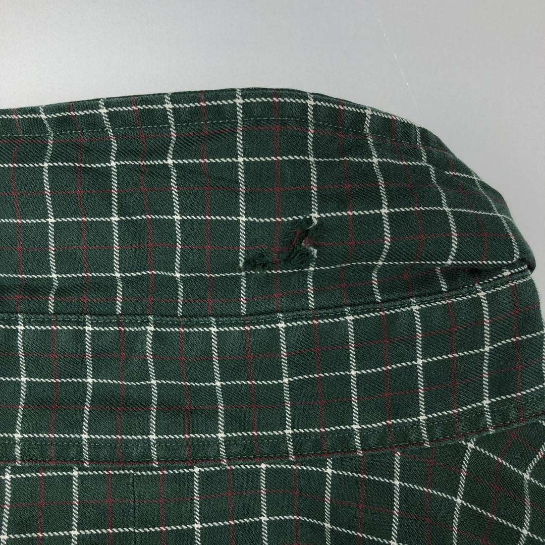 Ralph Lauren Classic Fit Long Sleeve Button Down Check Shirt Men's XL cotton Green type dark green Vintage Second Hand