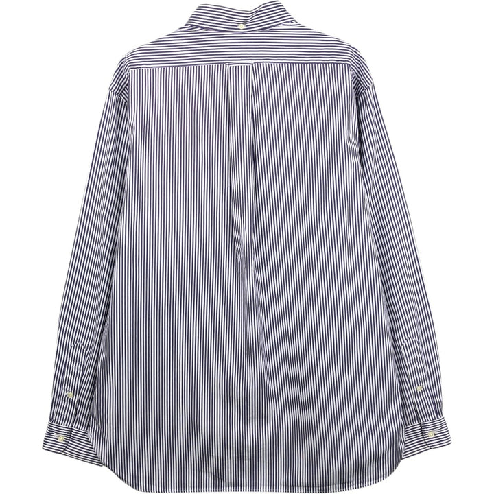 Ralph Lauren POLO by Ralph Lauren long-sleeved button-down striped shirt, men's size XL cotton purple type Vintage Second Hand
