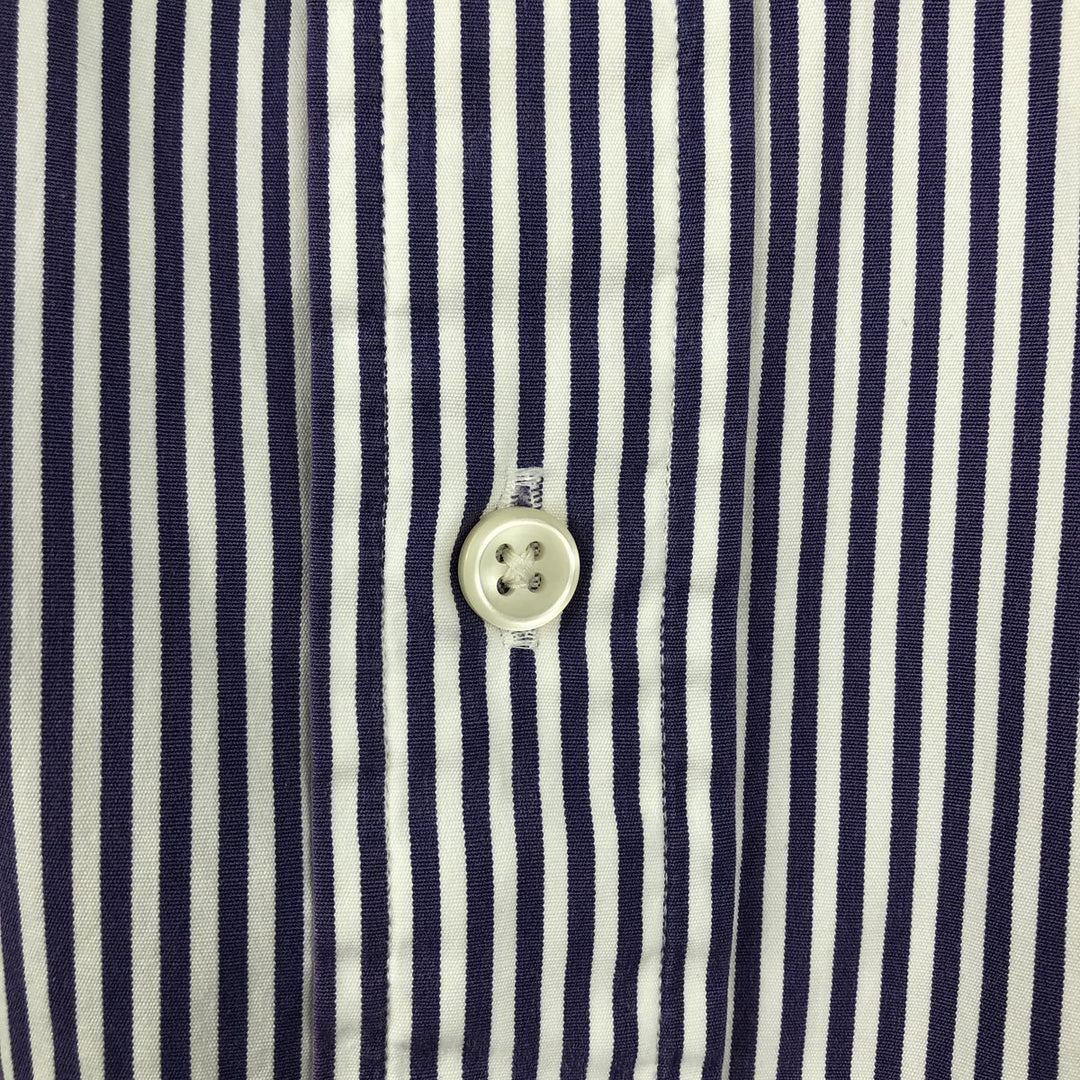 Ralph Lauren POLO by Ralph Lauren long-sleeved button-down striped shirt, men's size XL cotton purple type Vintage Second Hand