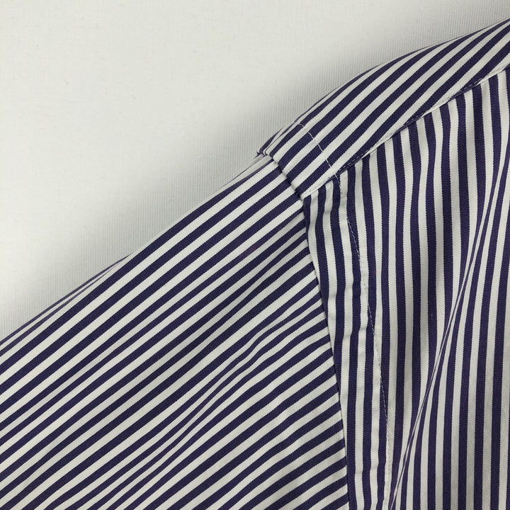 Ralph Lauren POLO by Ralph Lauren long-sleeved button-down striped shirt, men's size XL cotton purple type Vintage Second Hand
