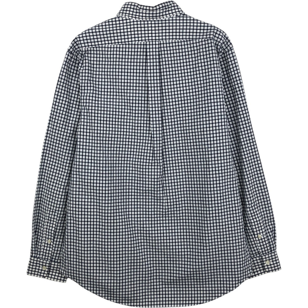 Ralph Lauren CUSTOM FIT long sleeve button down check shirt, men's size L cotton white type Vintage Second Hand