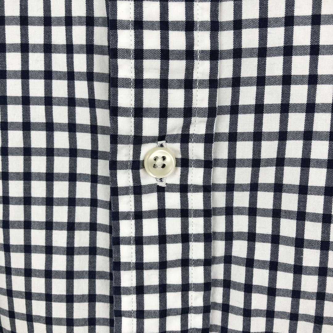 Ralph Lauren CUSTOM FIT long sleeve button down check shirt, men's size L cotton white type Vintage Second Hand