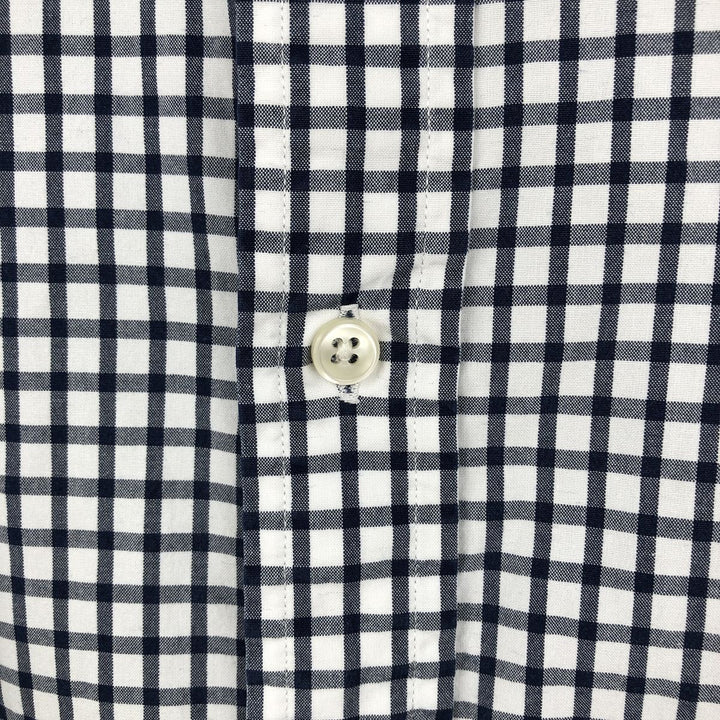 Ralph Lauren CUSTOM FIT long sleeve button down check shirt, men's size L cotton white type Vintage Second Hand