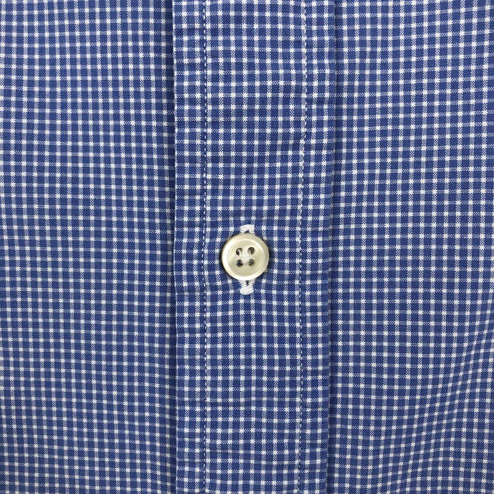 Ralph Lauren CUSTOM FIT Gingham Check Long Sleeve Button Down Check Shirt Men's L size cotton blue type Vintage Second Hand