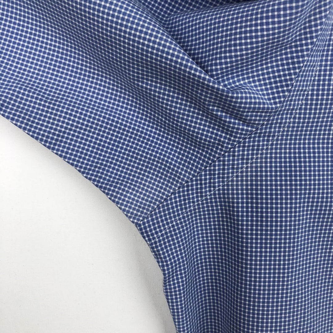 Ralph Lauren CUSTOM FIT Gingham Check Long Sleeve Button Down Check Shirt Men's L size cotton blue type Vintage Second Hand