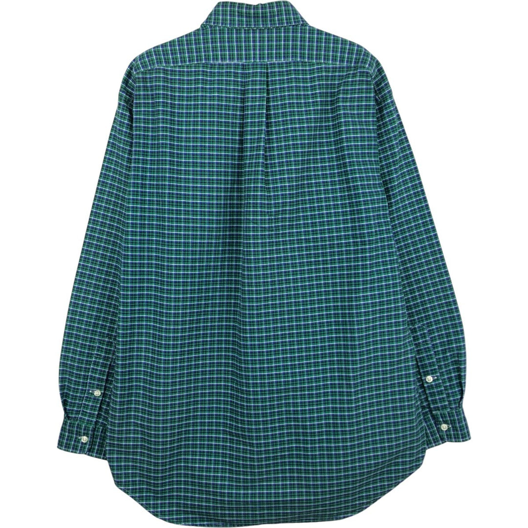 Ralph Lauren BLAKE long sleeve button down check shirt, men's size M cotton green type Vintage Second Hand