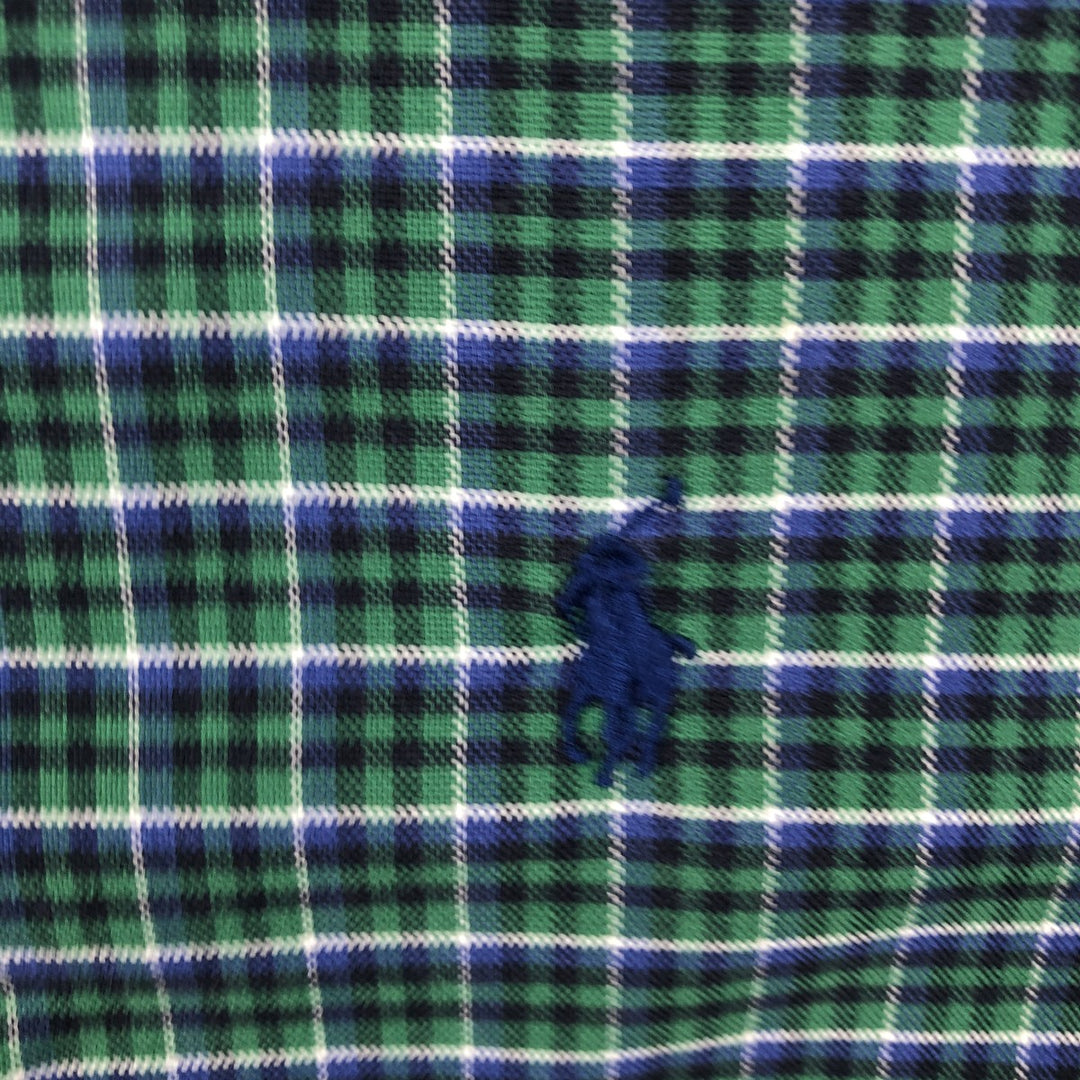 Ralph Lauren BLAKE long sleeve button down check shirt, men's size M cotton green type Vintage Second Hand