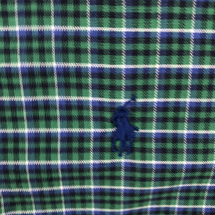 Ralph Lauren BLAKE long sleeve button down check shirt, men's size M cotton green type Vintage Second Hand