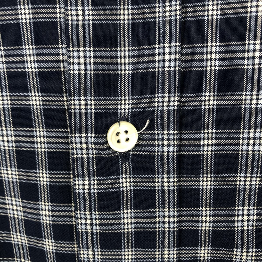 Ralph Lauren POLO by Ralph Lauren LOWELL SPORT long-sleeved cotton check shirt, men's size XL cotton navy blue type Vintage Second Hand