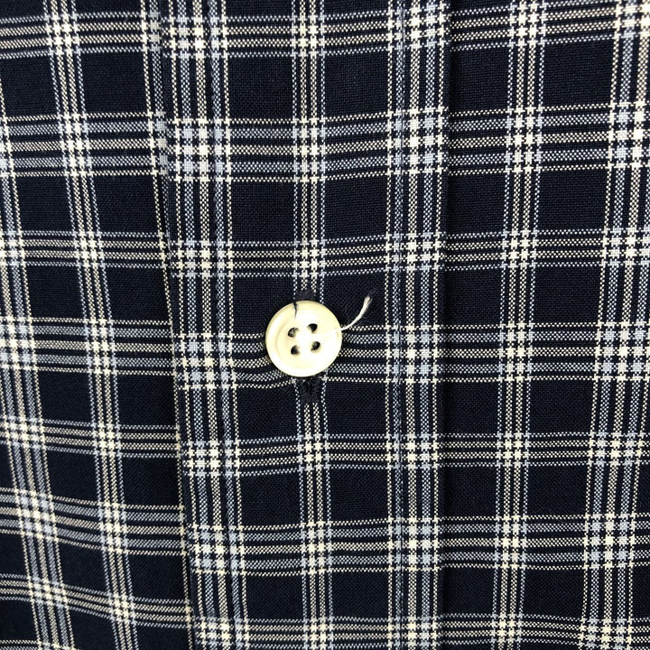 Ralph Lauren POLO by Ralph Lauren LOWELL SPORT long-sleeved cotton check shirt, men's size XL cotton navy blue type Vintage Second Hand