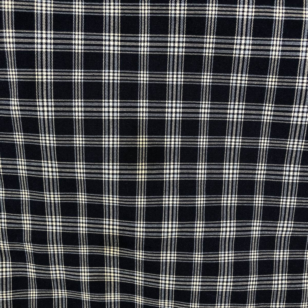 Ralph Lauren POLO by Ralph Lauren LOWELL SPORT long-sleeved cotton check shirt, men's size XL cotton navy blue type Vintage Second Hand