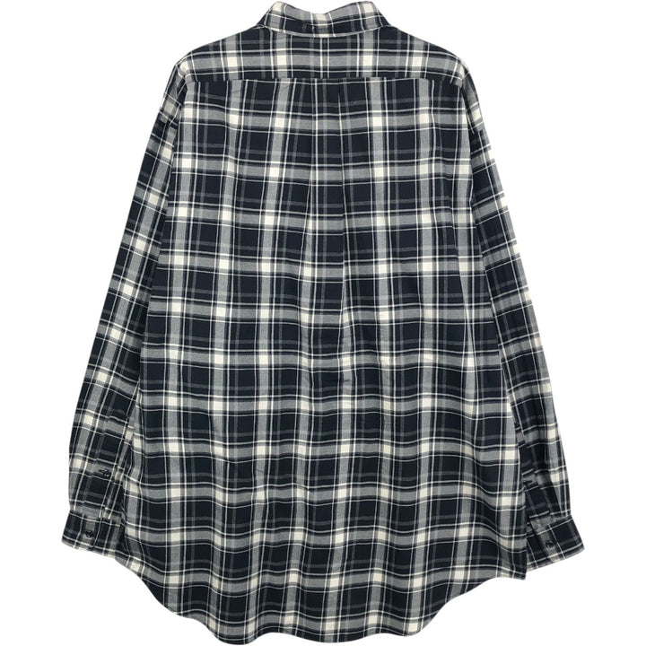 Ralph Lauren BLAKE long sleeve button down check shirt, men's size L cotton black type Vintage Second Hand