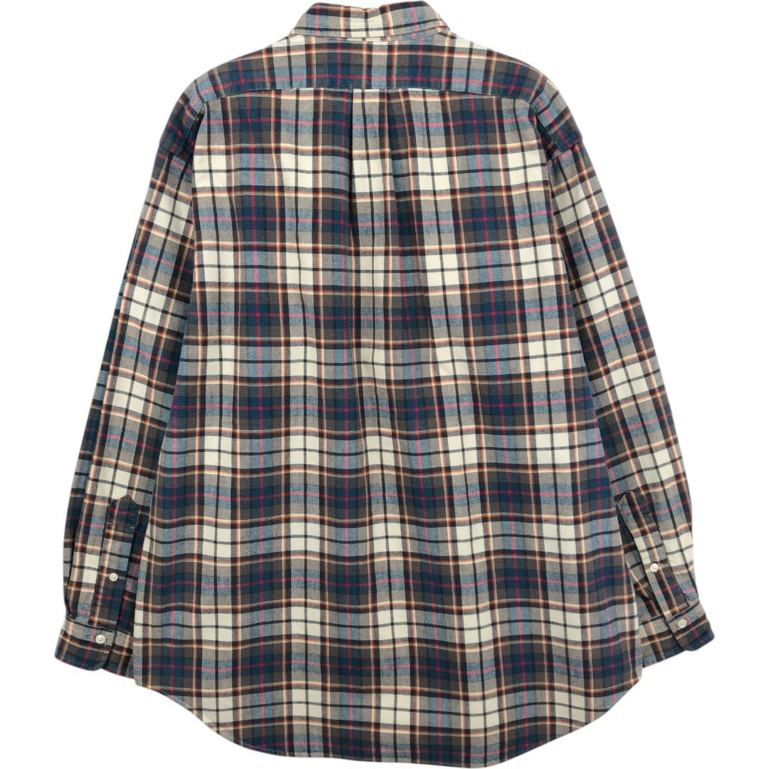 Ralph Lauren long sleeve button down check shirt, men's size L cotton Charcoal Vintage Second Hand