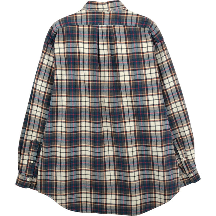 Ralph Lauren long sleeve button down check shirt, men's size L cotton Charcoal Vintage Second Hand