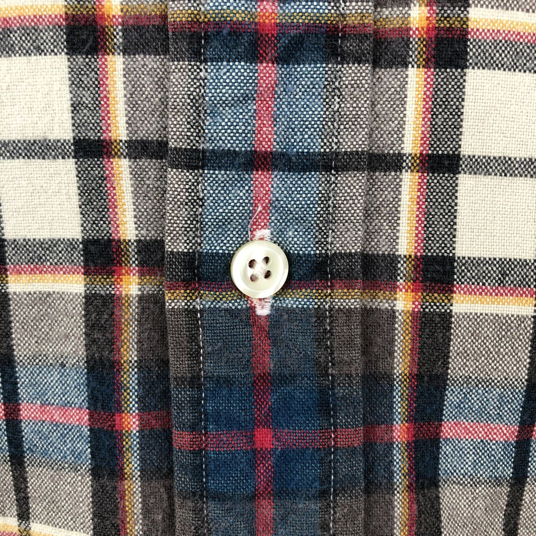Ralph Lauren long sleeve button down check shirt, men's size L cotton Charcoal Vintage Second Hand