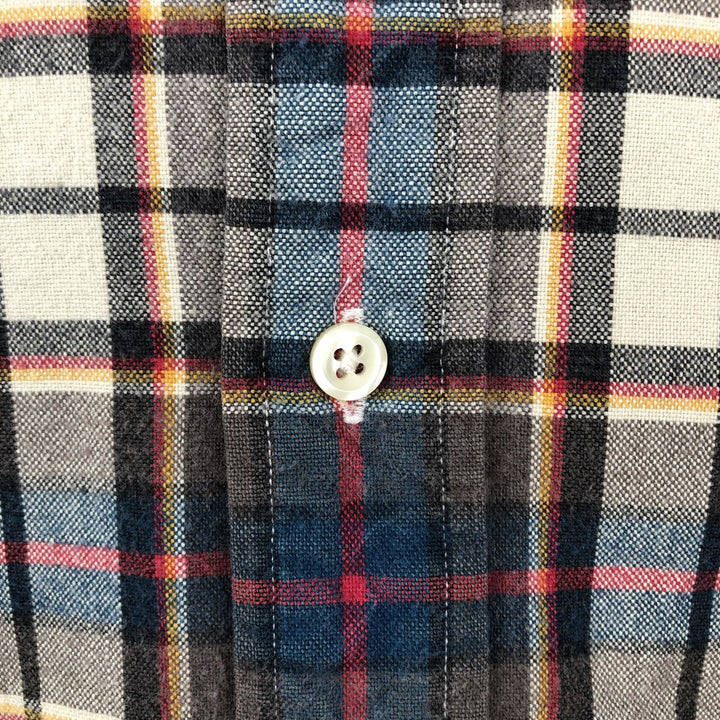 Ralph Lauren long sleeve button down check shirt, men's size L cotton Charcoal Vintage Second Hand