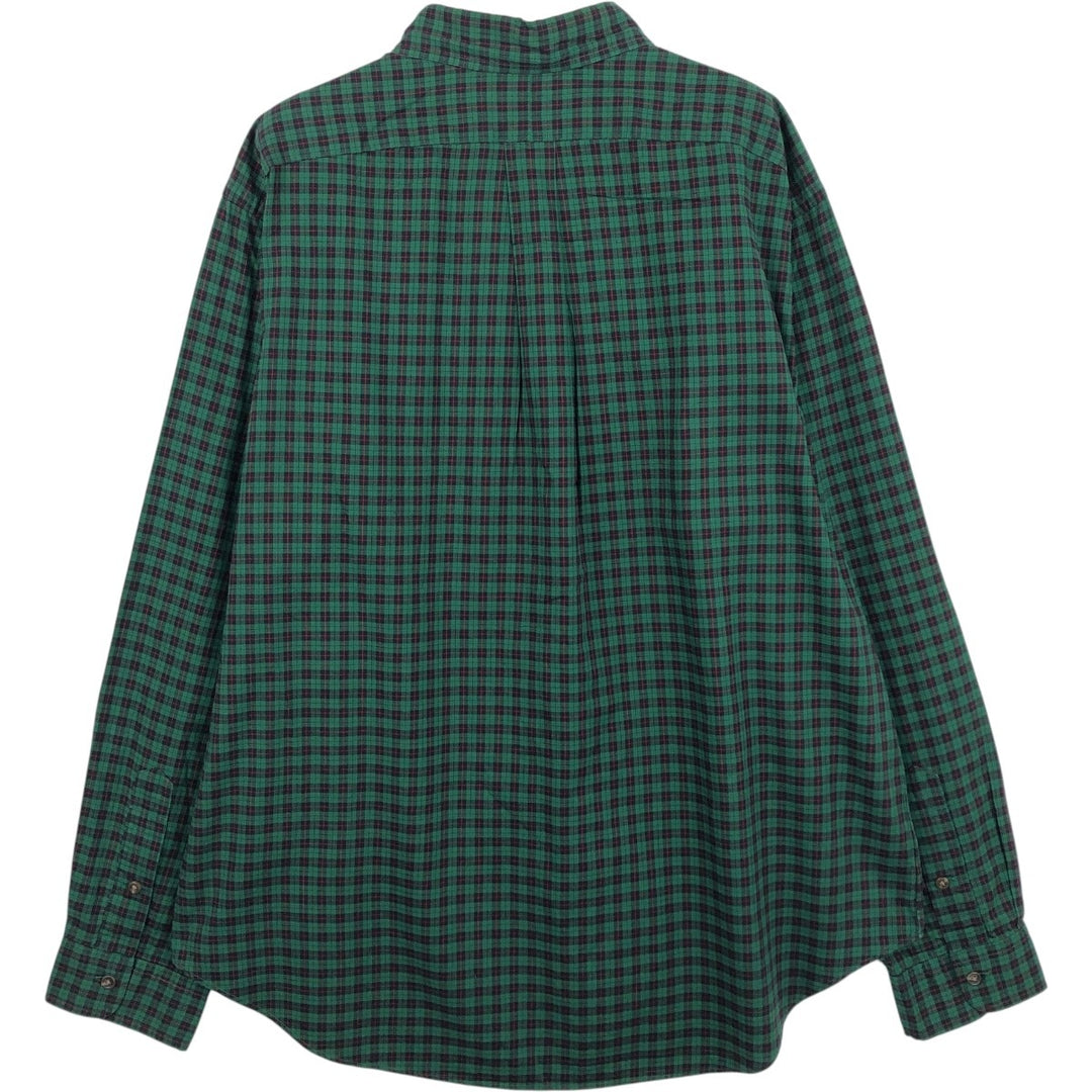 Ralph Lauren Classic Fit Long Sleeve Button Down Check Shirt Men's XL cotton green type Vintage Second Hand
