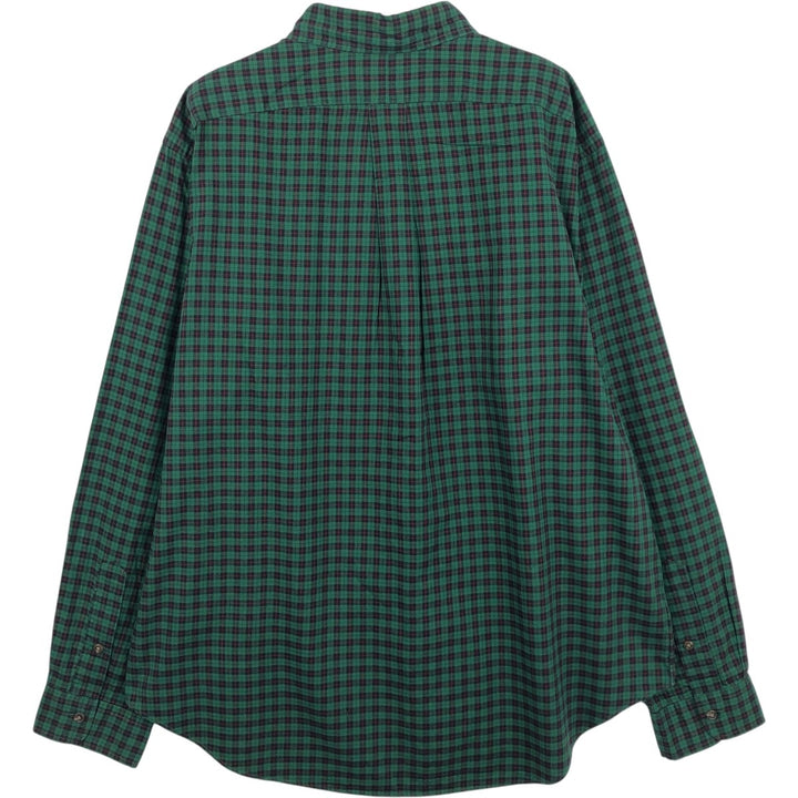 Ralph Lauren Classic Fit Long Sleeve Button Down Check Shirt Men's XL cotton green type Vintage Second Hand