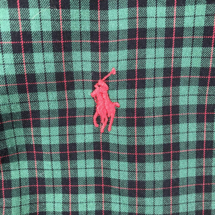 Ralph Lauren Classic Fit Long Sleeve Button Down Check Shirt Men's XL cotton green type Vintage Second Hand