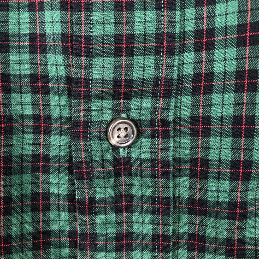 Ralph Lauren Classic Fit Long Sleeve Button Down Check Shirt Men's XL cotton green type Vintage Second Hand
