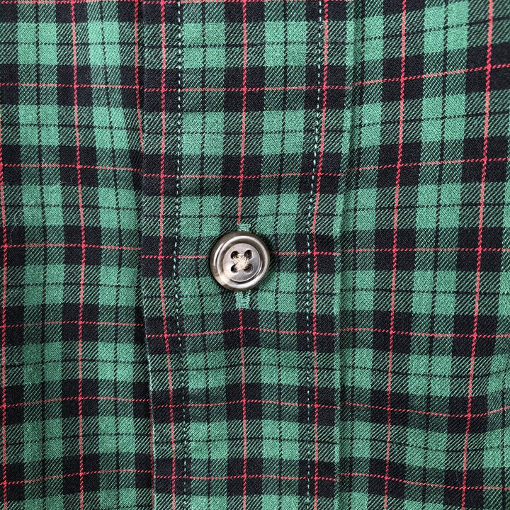 Ralph Lauren Classic Fit Long Sleeve Button Down Check Shirt Men's XL cotton green type Vintage Second Hand