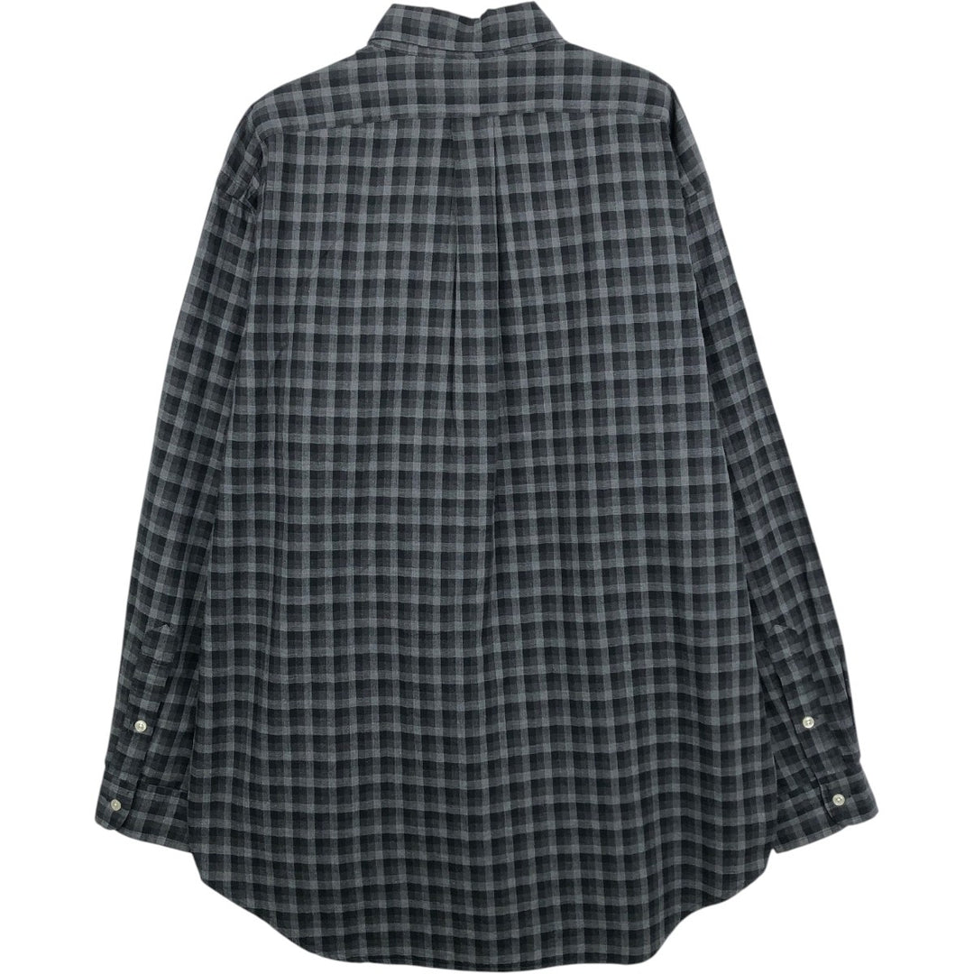 Ralph Lauren BLAKE long sleeve button down check shirt, men's size L cotton gray type Vintage Second Hand