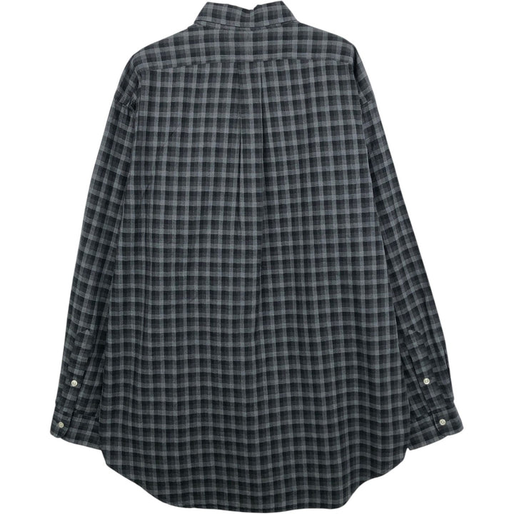 Ralph Lauren BLAKE long sleeve button down check shirt, men's size L cotton gray type Vintage Second Hand