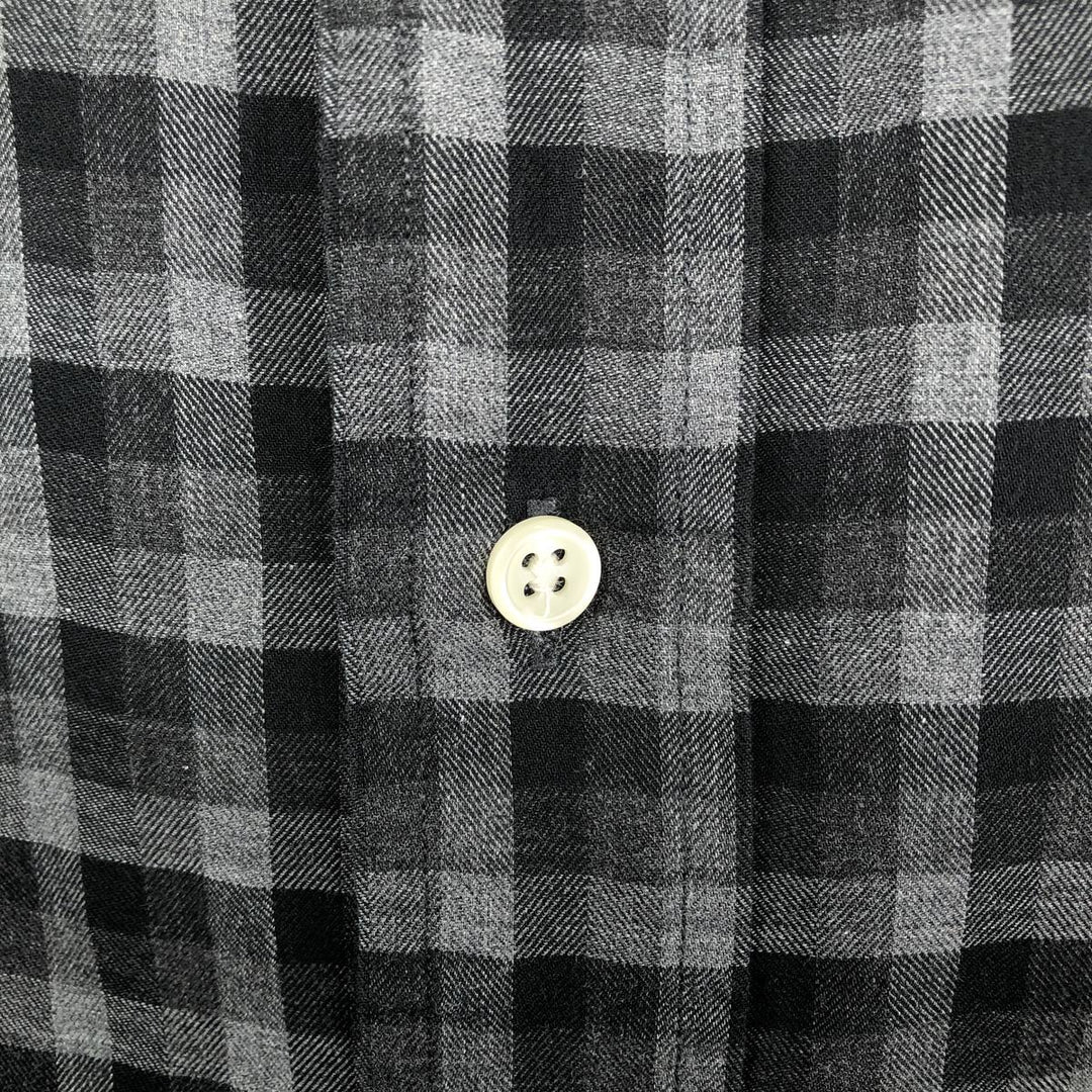 Ralph Lauren BLAKE long sleeve button down check shirt, men's size L cotton gray type Vintage Second Hand