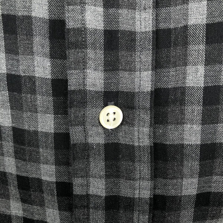 Ralph Lauren BLAKE long sleeve button down check shirt, men's size L cotton gray type Vintage Second Hand