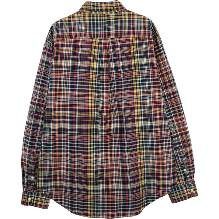 Ralph Lauren Classic Fit Long Sleeve Button Down Check Shirt Men's XL cotton navy blue type Vintage Second Hand