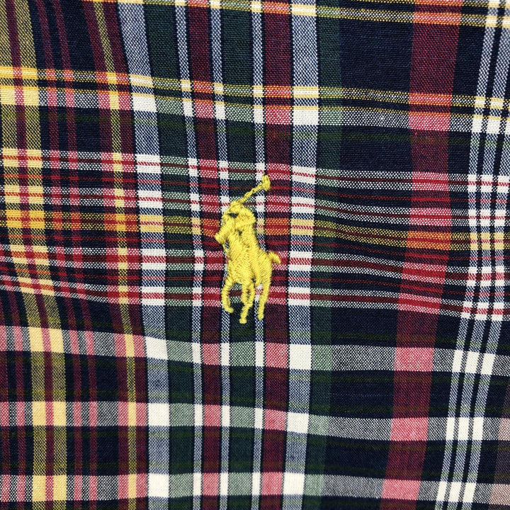 Ralph Lauren Classic Fit Long Sleeve Button Down Check Shirt Men's XL cotton navy blue type Vintage Second Hand
