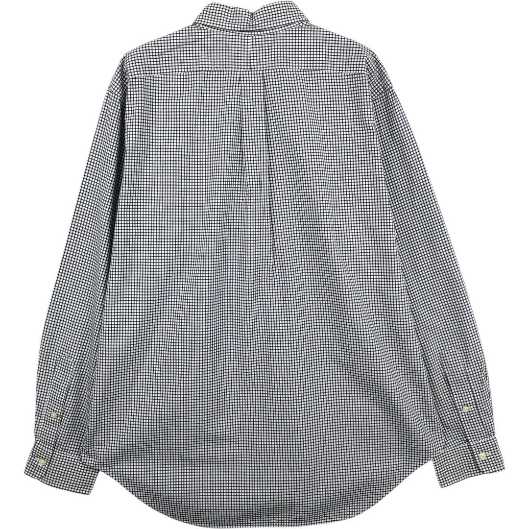 Ralph Lauren Classic Fit Gingham Check Long Sleeve Button-Down Check Shirt, Men's Size L cotton white type Vintage Second Hand