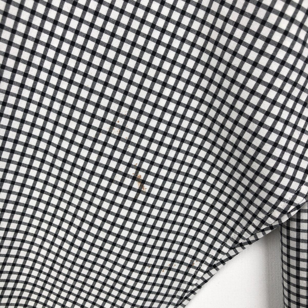 Ralph Lauren Classic Fit Gingham Check Long Sleeve Button-Down Check Shirt, Men's Size L cotton white type Vintage Second Hand