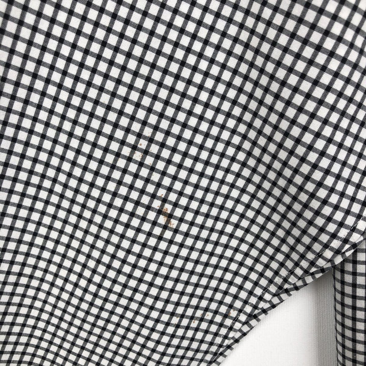 Ralph Lauren Classic Fit Gingham Check Long Sleeve Button-Down Check Shirt, Men's Size L cotton white type Vintage Second Hand